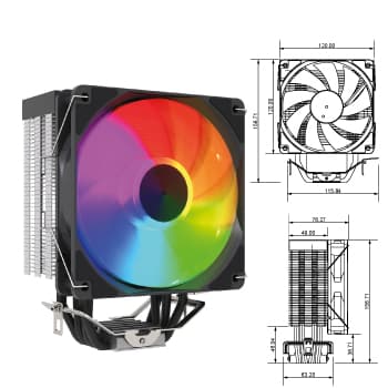 COOLER CPU 4PIPES 120 PWM ARGB